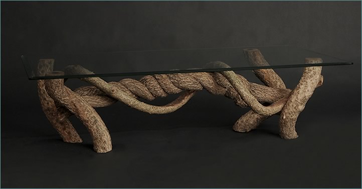 Simplicity is a coffee table designed and built by master weaver Tina Puckett