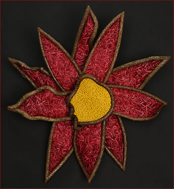 Foxglove Daisy woven basket sculpture by master basket weaver Tina Puckett of Winsted, CT