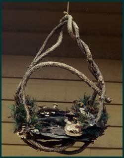 Man at Peace, an early landscape by master weaver Tina Puckett