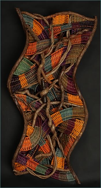 Marvelous Hula Dancing is a woven wave by American master weaver Tina Puckett of Winsted, CT