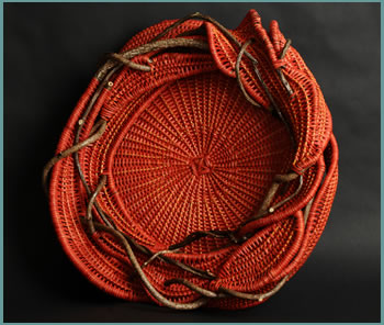 Slice of Orange, a bowl by master weaver Tina Puckett of Winsted, CT