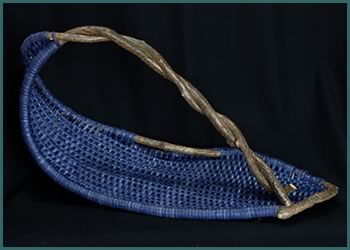 Turning Blue basket-style by master basket weaver Tina Puckett